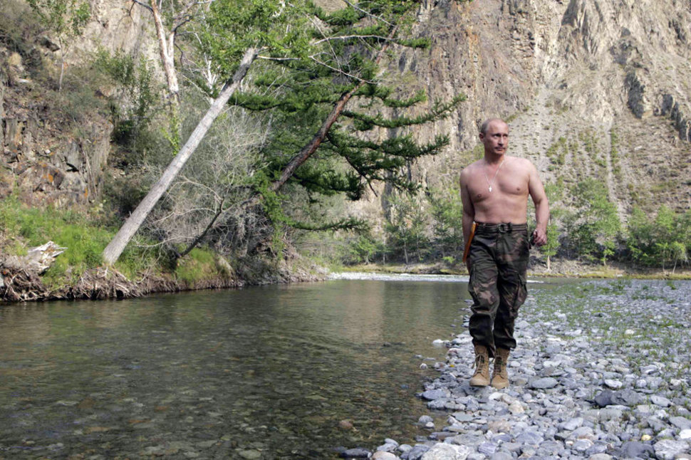 Włodzimierz Putin na wakacjach na Syberii. (2009)