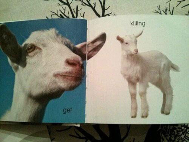 Po szwedzku "get" to "koza", a "killing" to "dziecko".