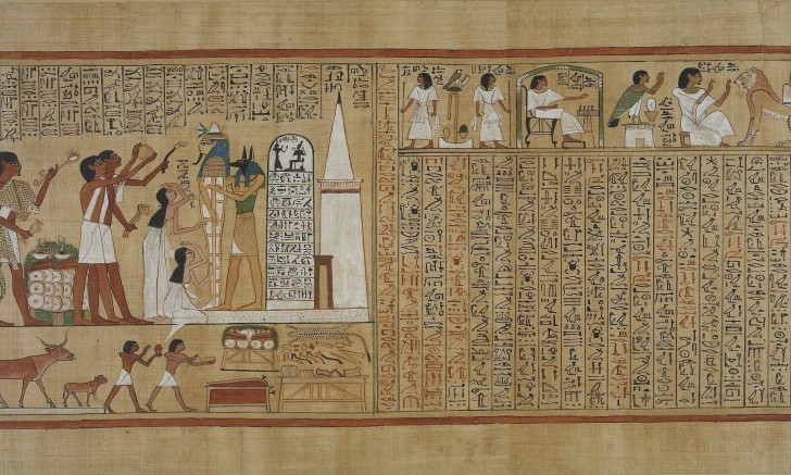 Fragment panelu z egipską "Księgą umarłych".
