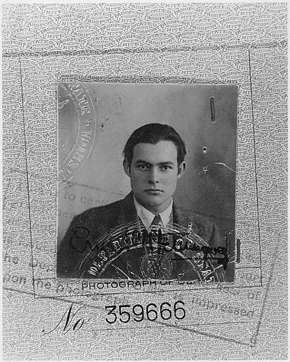 Zdjęcie paszportu Ernesta Hemingwaya (1923)