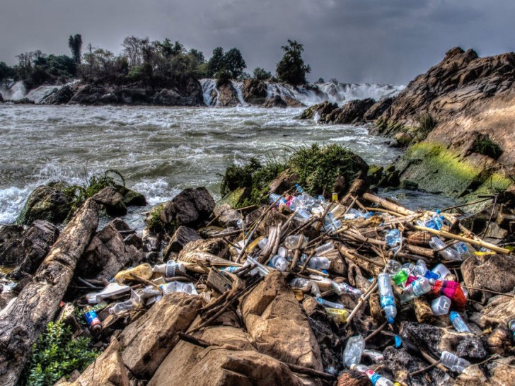 You Will Want To Recycle Everything After Seeing These Photos! - Trash Washed Out To Sea… (Mekong, Laos)